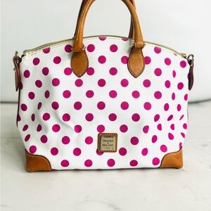 Dooney & Bourke Pink Polka Dot top tote Satchel like new
